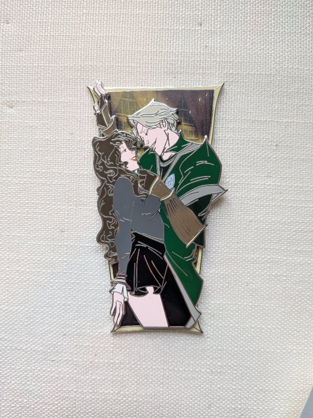 Dramione Kiss for Luck Quidditch Pin